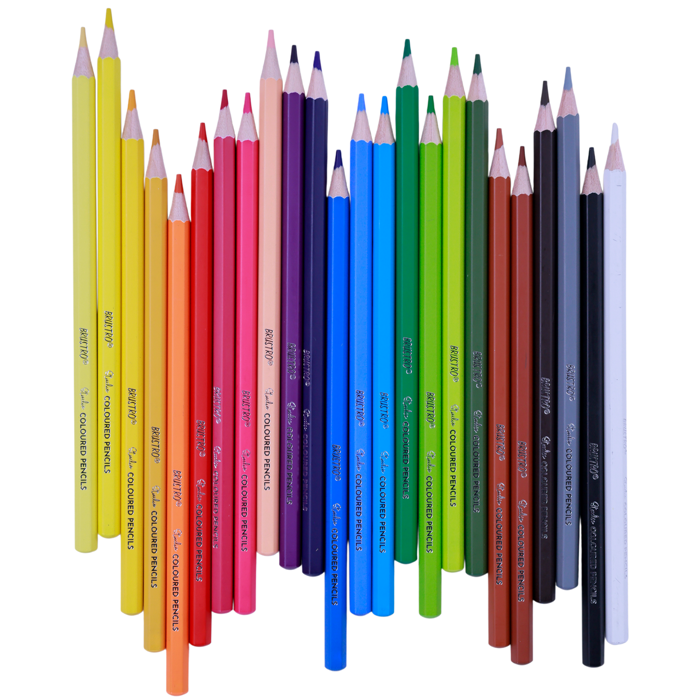 Brustro Studio Colour Pencil Set 24 in a Metal Tube| 3mm Lead,Pre-Sharpened