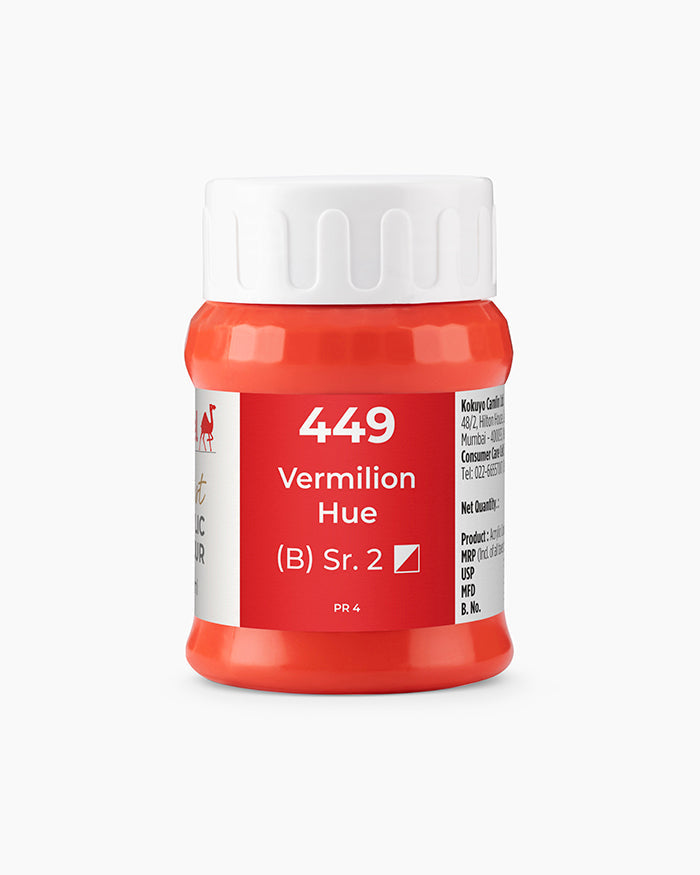Camel Artist Acrylic Colours - Vermilion Hue (449) 500 ml jar