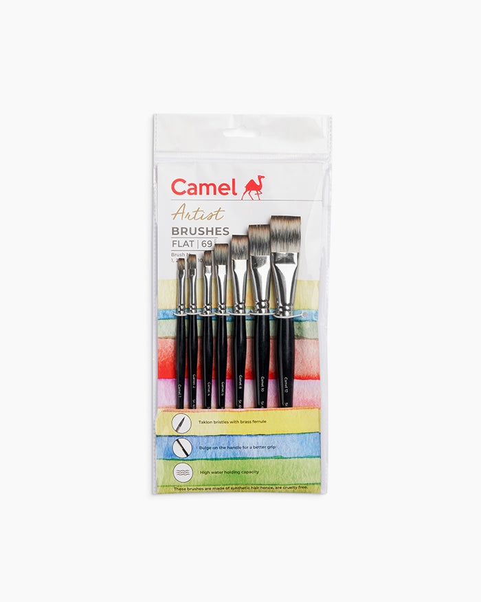 Camel Artist Brushes - 7 brushes, Flat - Series 69
