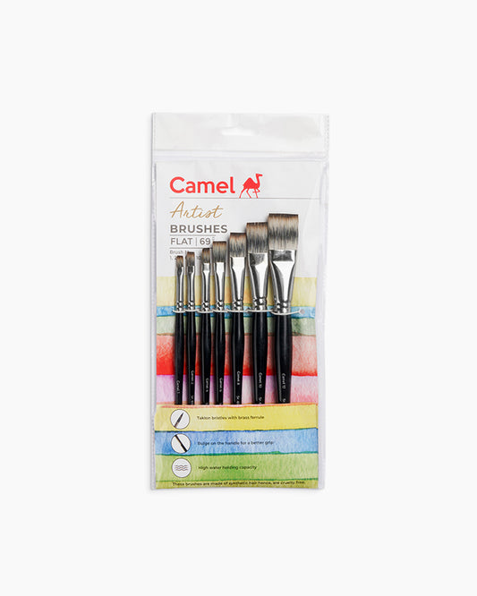 Camel Artist Brushes - 7 brushes, Flat - Series 69