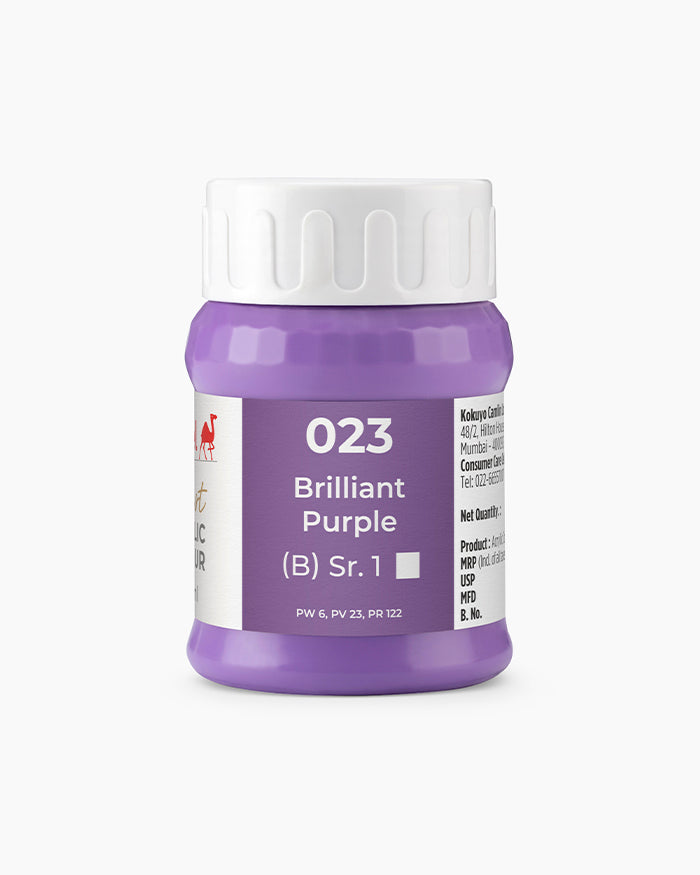Camel Artist Acrylic Colours - Brilliant Purple (023) 500 ml jar