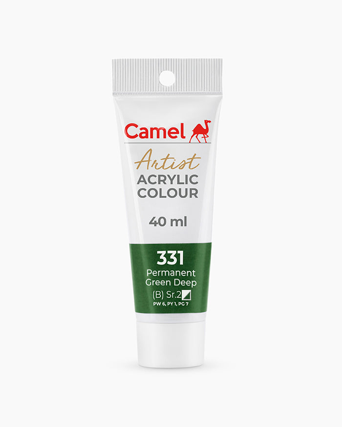 Camel Artist Acrylic Colours - Permanent Green Deep (331) 40 ml tube