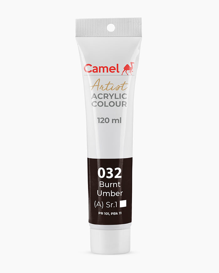 Camel Artist Acrylic Colours - Burnt Umber (032) 120 ml tube