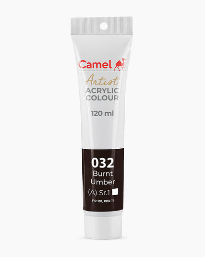 Camel Artist Acrylic Colours - Burnt Umber (032) 120 ml tube