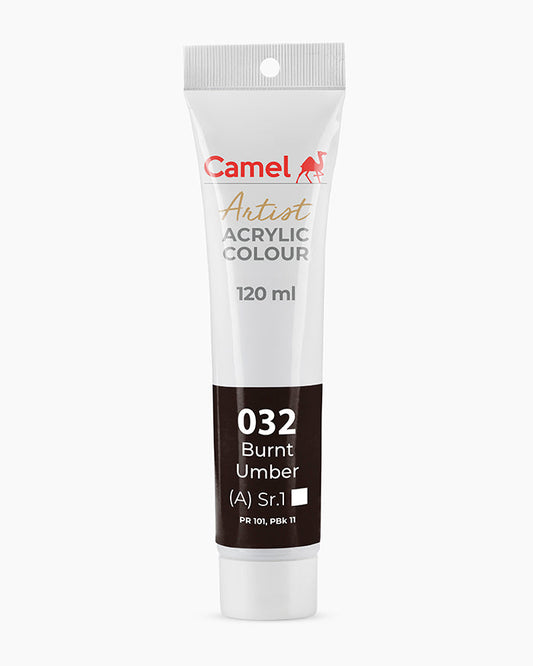 Camel Artist Acrylic Colours - Burnt Umber (032) 120 ml tube