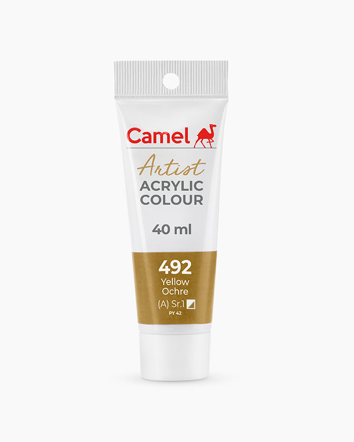 Camel Artist Acrylic Colours - Yellow Ochre (492) 40 ml tube