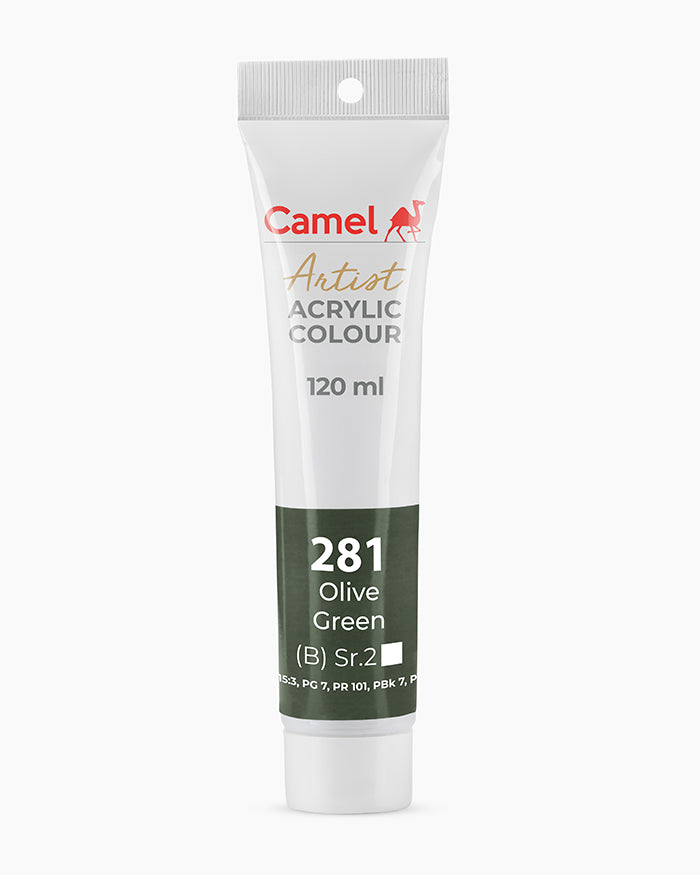 Camel Artist Acrylic Colours - Olive Green (281) 120 ml tube