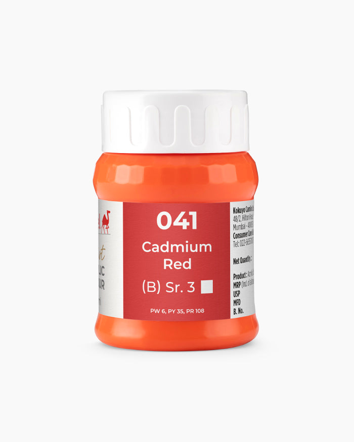 Camel Artist Acrylic Colours - Cadmium Red (041) 500 ml jar