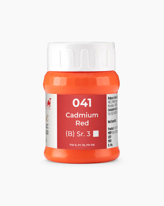 Camel Artist Acrylic Colours - Cadmium Red (041) 500 ml jar