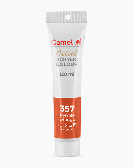 Camel Artist Acrylic Colours - Pyrrole Orange (357) 120 ml tube