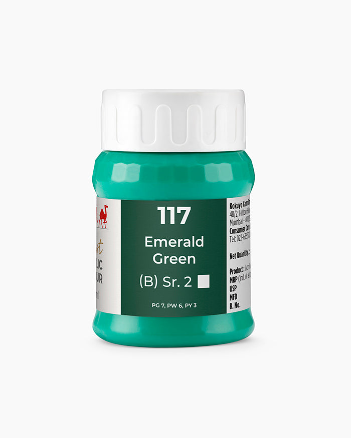 Camel Artist Acrylic Colours - Emerald Green (117) 500 ml jar