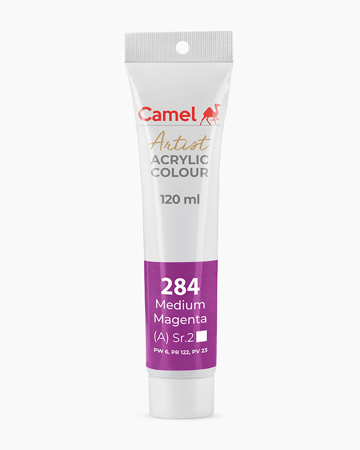 Camel Artist Acrylic Colours - Medium Magenta (284) 120 ml tube