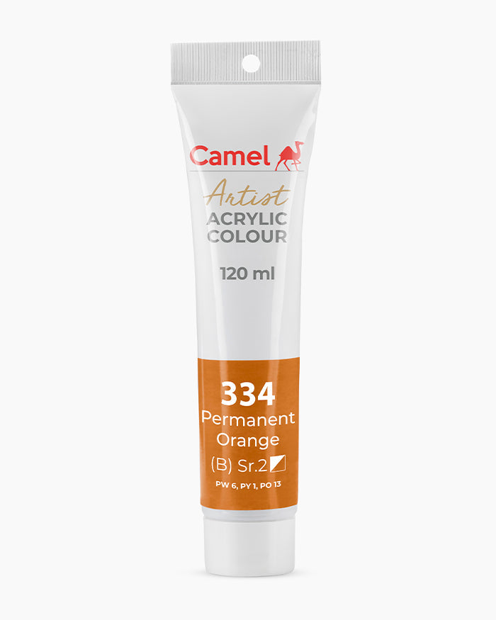 Camel Artist Acrylic Colours - Permanent Orange (334) 120 ml tube