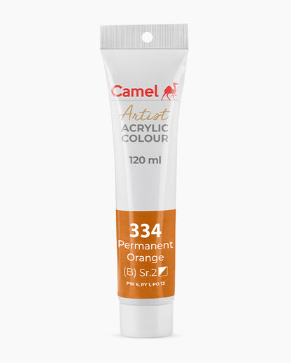 Camel Artist Acrylic Colours - Permanent Orange (334) 120 ml tube