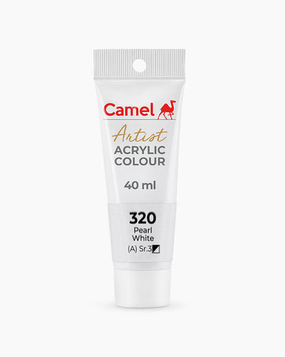 Camel Artist Acrylic Colours - Pearl White (320) 40 ml tube