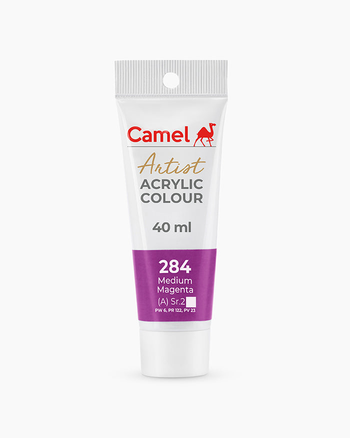Camel Artist Acrylic Colours - Medium Magenta (492) 40 ml tube