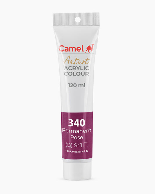 Camel Artist Acrylic Colours - Permanent Rose (340) 120 ml tube