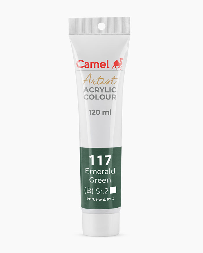 Camel Artist Acrylic Colours - Emerald Green (117) 120 ml tube
