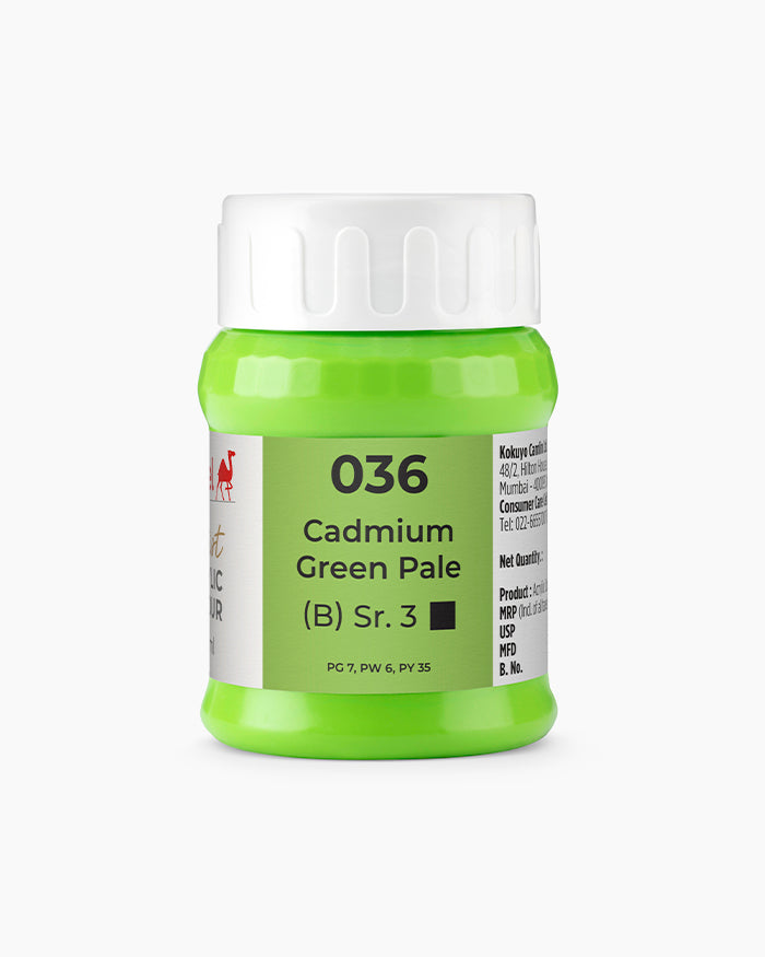 Camel Artist Acrylic Colours - Cadmium Green Pale (036) 500 ml jar