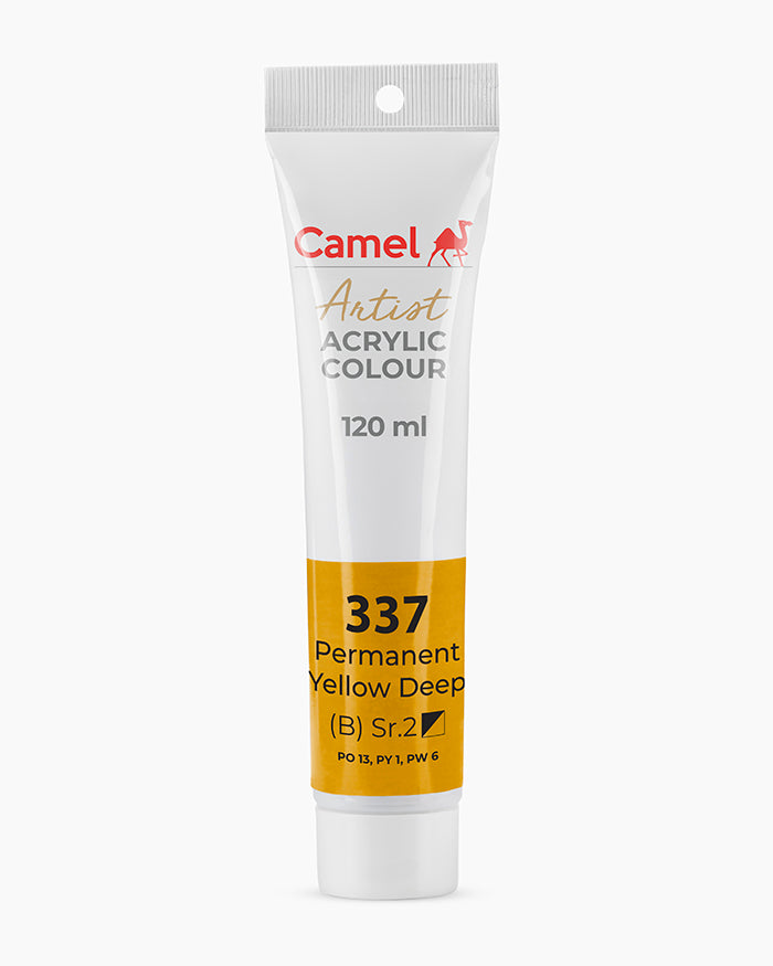 Camel Artist Acrylic Colours - Permanent Yellow Deep (337) 120 ml tube