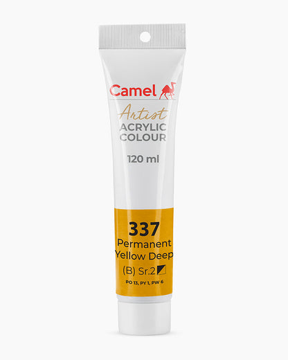 Camel Artist Acrylic Colours - Permanent Yellow Deep (337) 120 ml tube