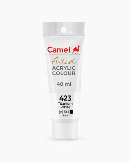 Camel Artist Acrylic Colours - Titanium White (423) 40 ml tube