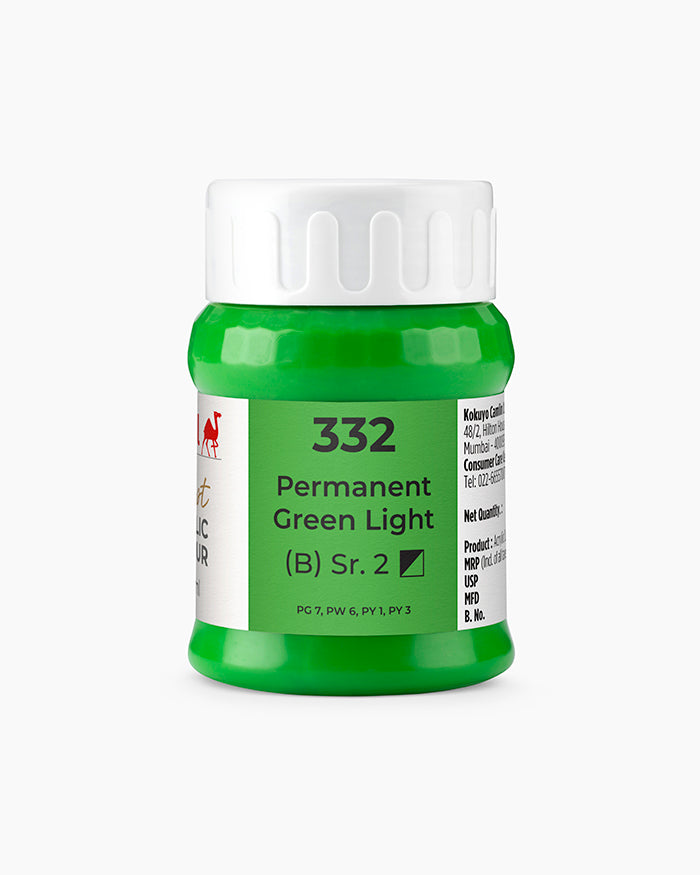 Camel Artist Acrylic Colours - Permanent Green Light (332) 500 ml jar