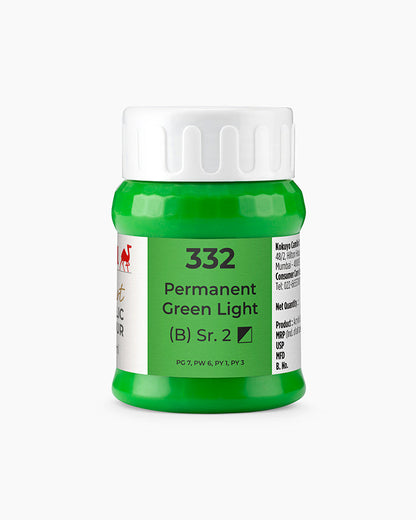 Camel Artist Acrylic Colours - Permanent Green Light (332) 500 ml jar