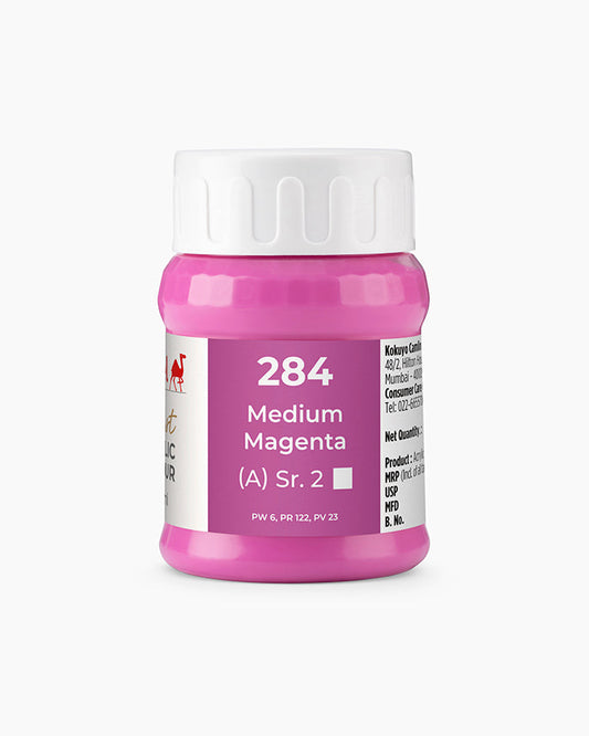Camel Artist Acrylic Colours - Medium Magenta (284) 500 ml jar