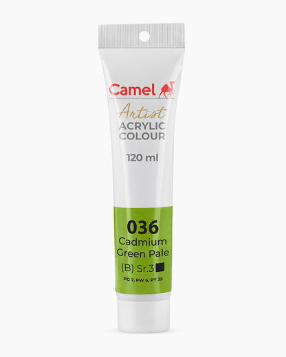 Camel Artist Acrylic Colours - Cadmium Green Pale (036) 120 ml tube