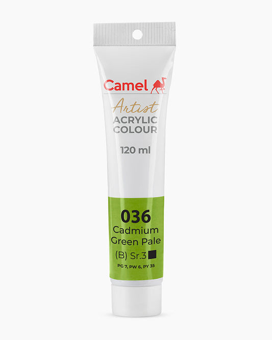 Camel Artist Acrylic Colours - Cadmium Green Pale (036) 120 ml tube