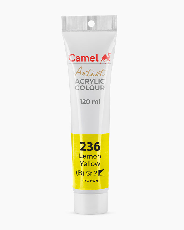 Camel Artist Acrylic Colours - Lemon Yellow (236) 120 ml tube