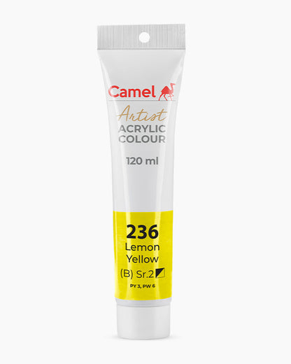 Camel Artist Acrylic Colours - Lemon Yellow (236) 120 ml tube