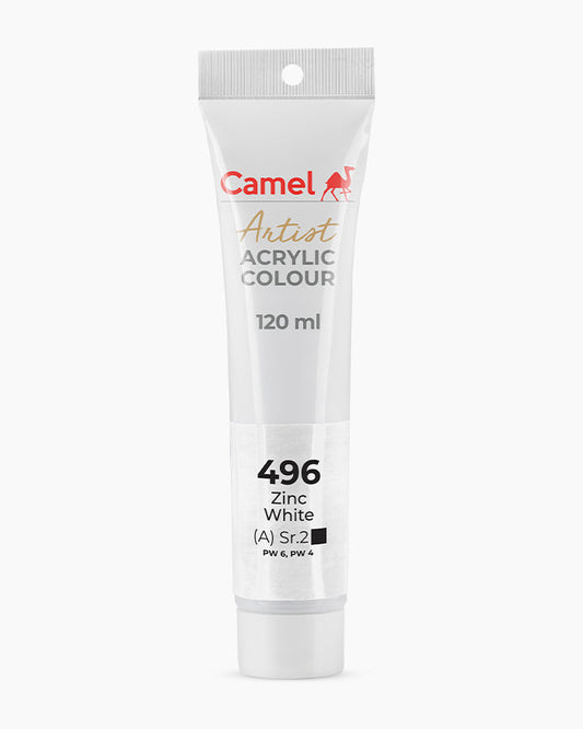 Camel Artist Acrylic Colours - Zinc White (496) 120 ml tube