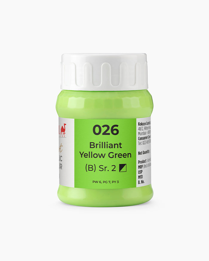 Camel Artist Acrylic Colours - Brilliant Yellow Green (026) 500 ml jar