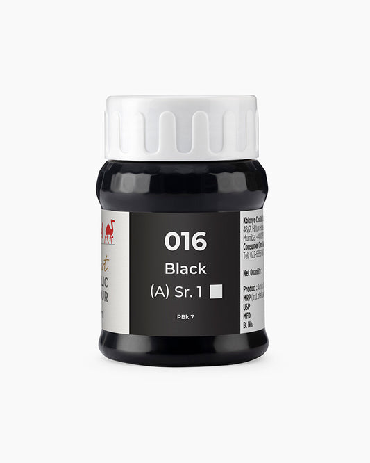 Camel Artist Acrylic Colours - Black (016) 500 ml jar