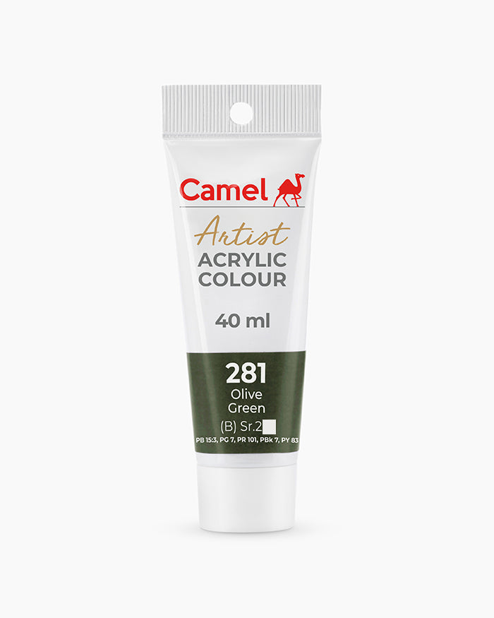 Camel Artist Acrylic Colours - Olive Green (281) 40 ml tube