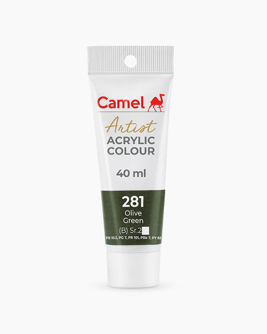 Camel Artist Acrylic Colours - Olive Green (281) 40 ml tube