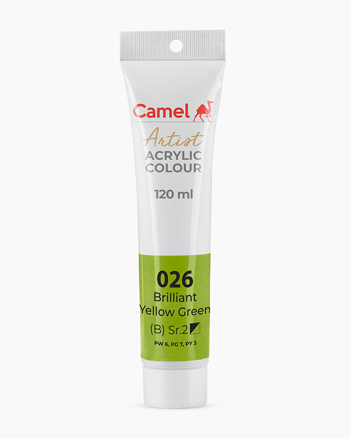 Camel Artist Acrylic Colours - Brilliant Yellow Green (026) 120 ml tube