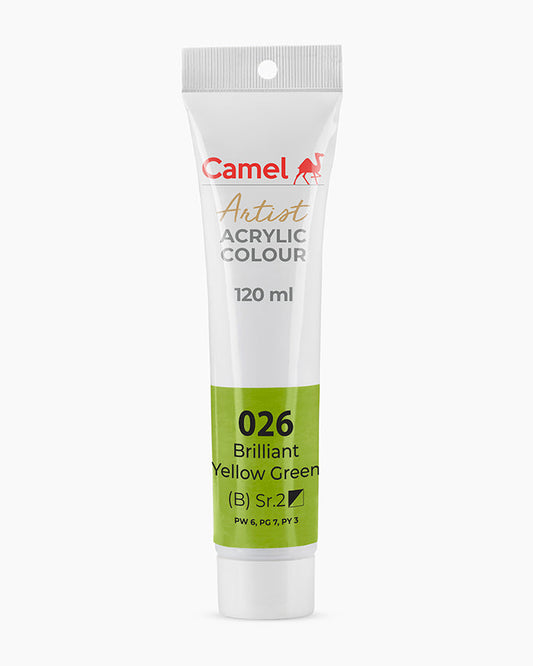 Camel Artist Acrylic Colours - Brilliant Yellow Green (026) 120 ml tube