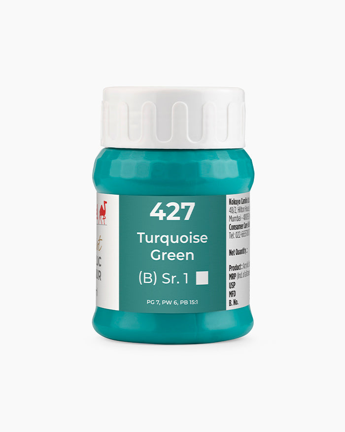 Camel Artist Acrylic Colours - Turquoise Green (427) 500 ml jar