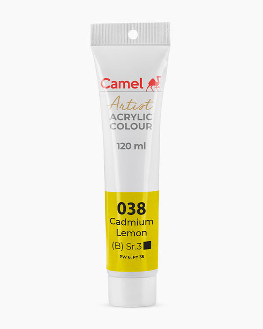 Camel Artist Acrylic Colours - Cadmium Lemon (038) 120 ml tube