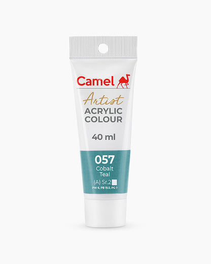 Camel Artist Acrylic Colours - Cobalt Teal (057) 40 ml tube