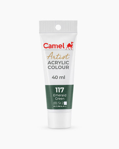 Camel Artist Acrylic Colours - Emerald Green (117) 40 ml tube