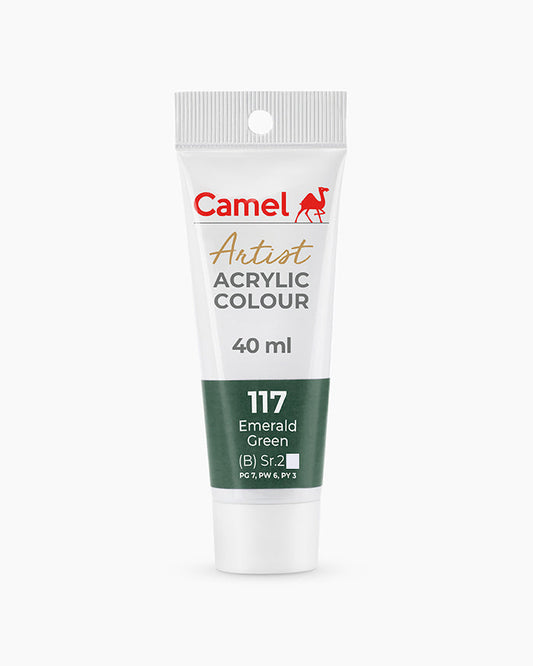 Camel Artist Acrylic Colours - Emerald Green (117) 40 ml tube