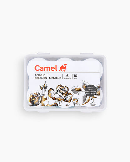 Camel Acrylic Colours - 6 shades in 10 ml, Metallic Range