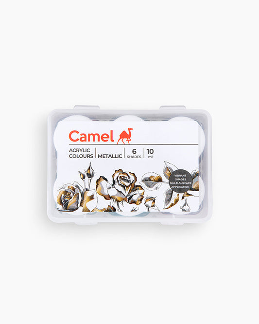 Camel Acrylic Colours - 6 shades in 10 ml, Metallic Range