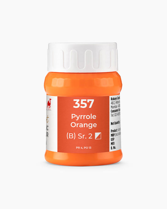Camel Artist Acrylic Colours - Pyrrole Orange (357) 500 ml jar