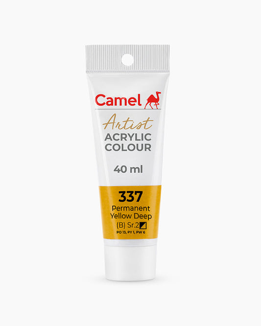 Camel Artist Acrylic Colours - Permanent Yellow Deep (337) 40 ml tube