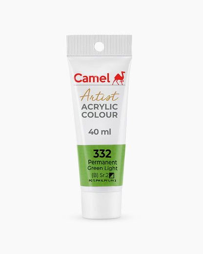 Camel Artist Acrylic Colours - Permanent Green Light (332) 40 ml tube